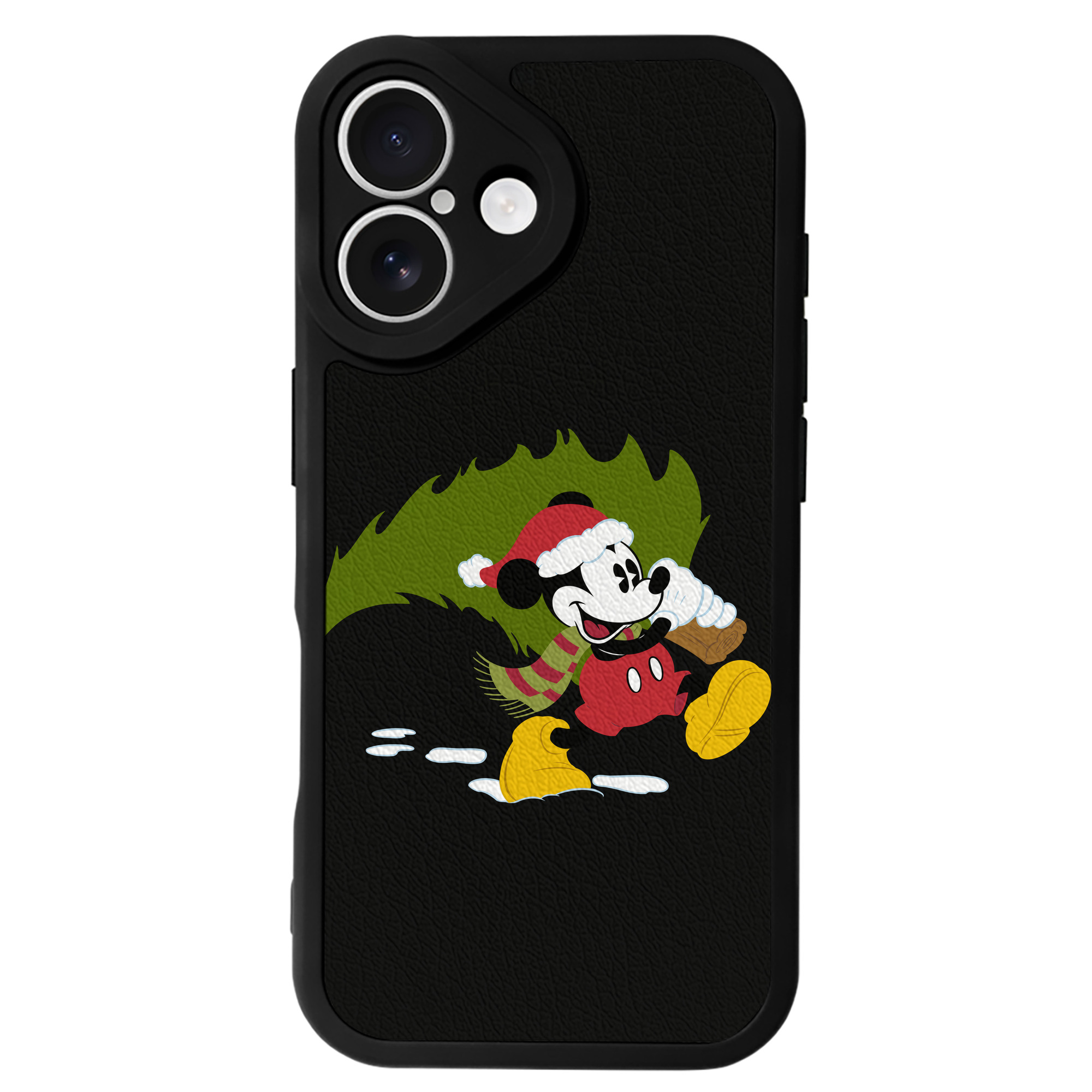 （画像用） ミッキーマウス Mickey Mouse 【iPhone 16シリーズ対応】シリコンスマホケース（レザー調） 材質：シリコン